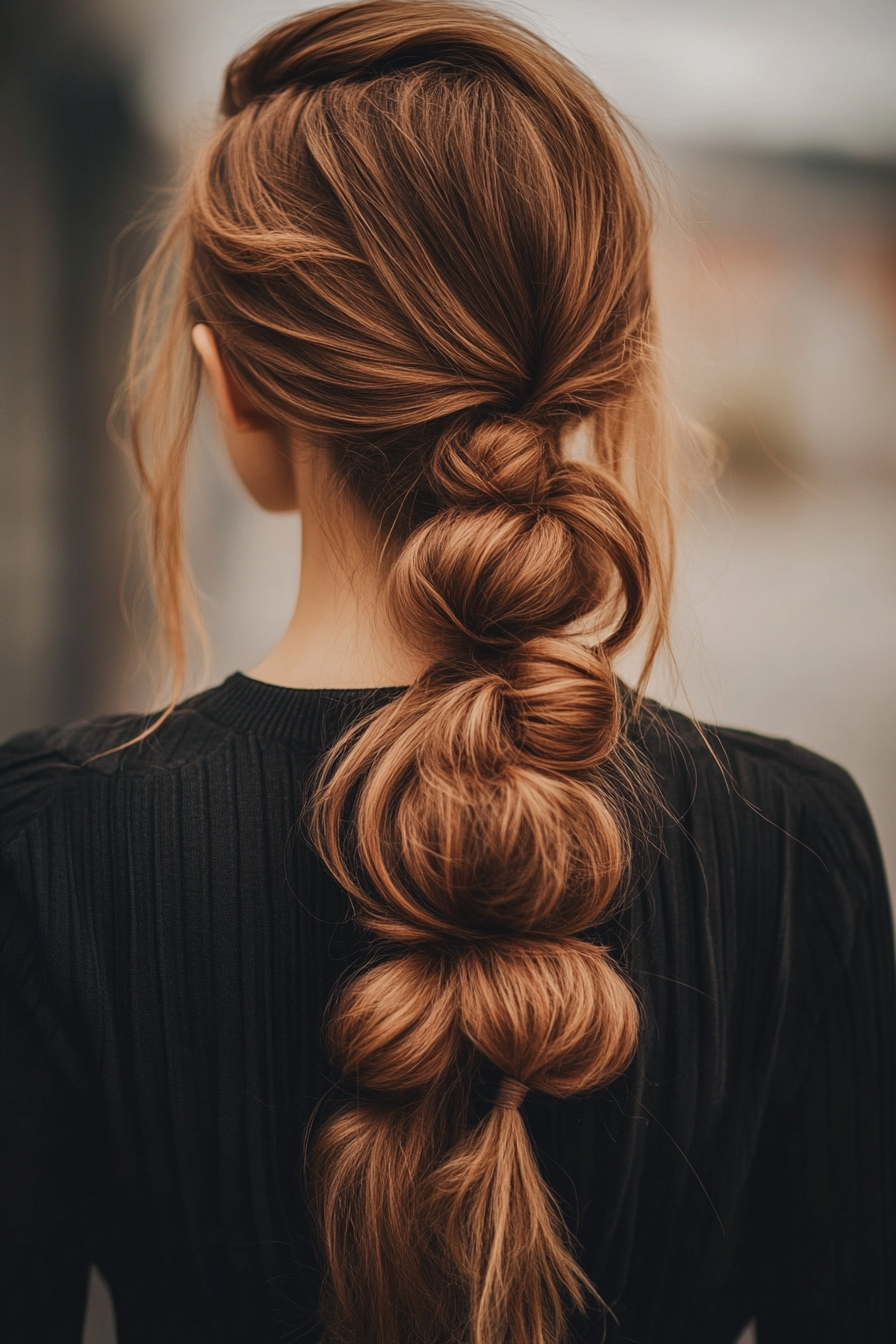 Bubble Ponytail for Long Hair