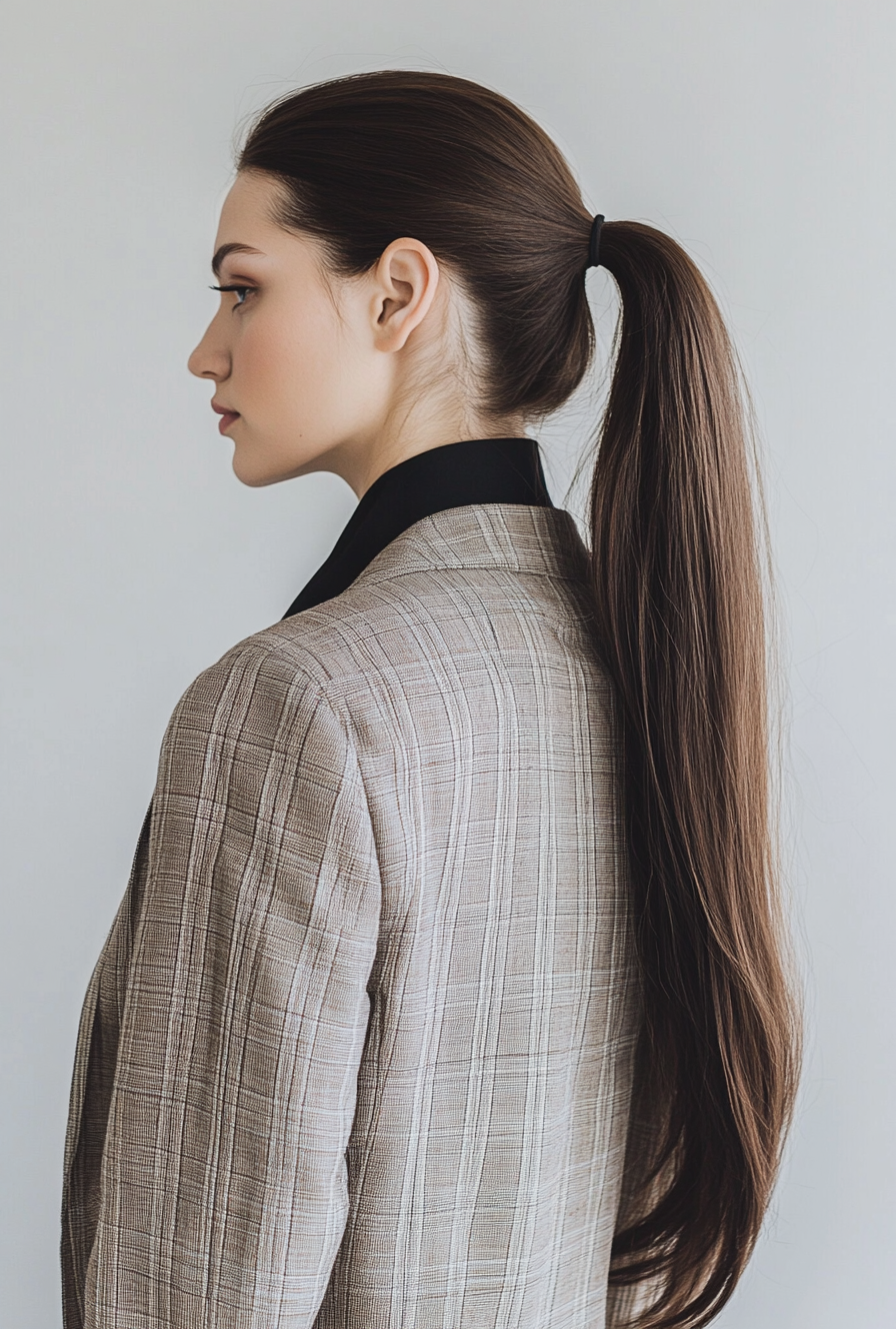 Sleek High Ponytail for Long Hair